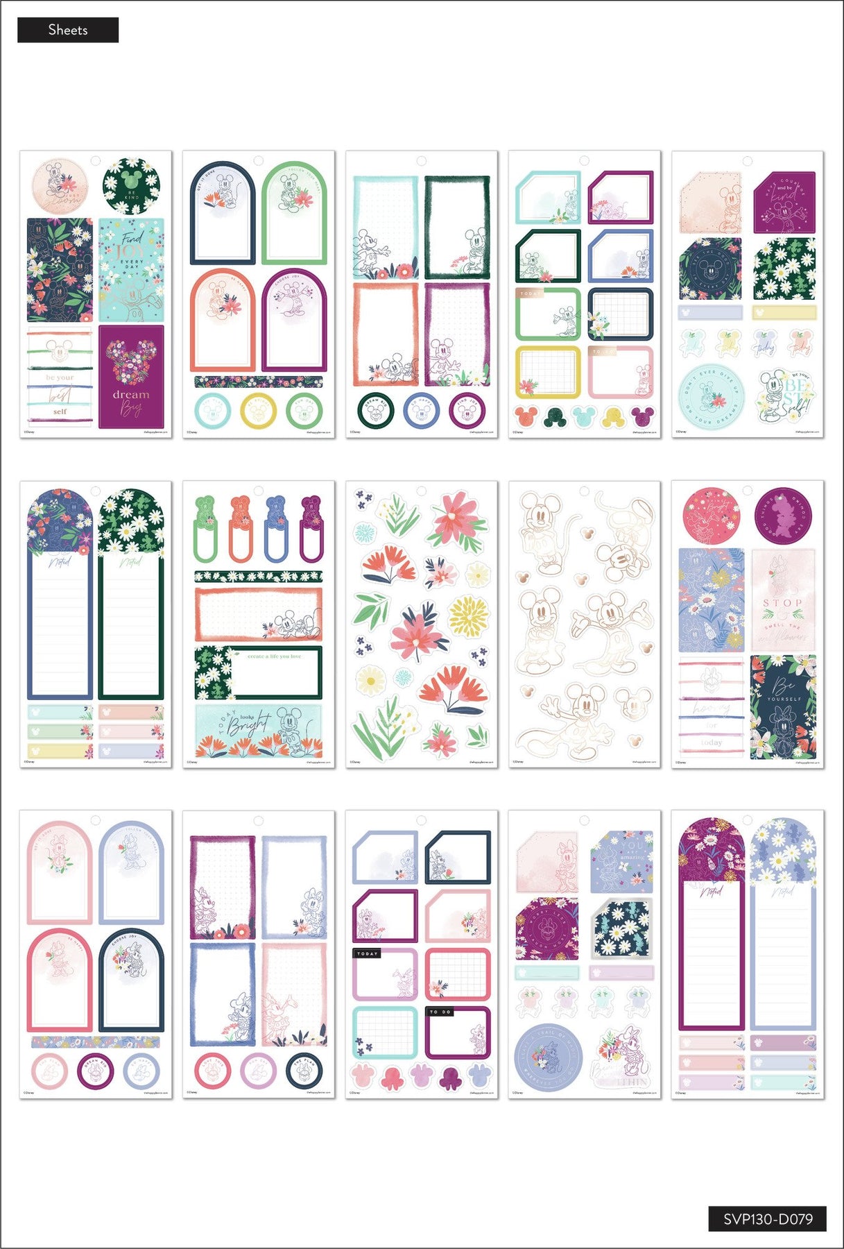 The Happy Planner Disney Modern Mickey Mouse & Minnie Mouse Value Pack Stickers - Big 263pcs