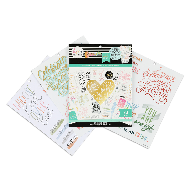 Large Value Pack Stickers - Essential Quotes β Happy Planner
