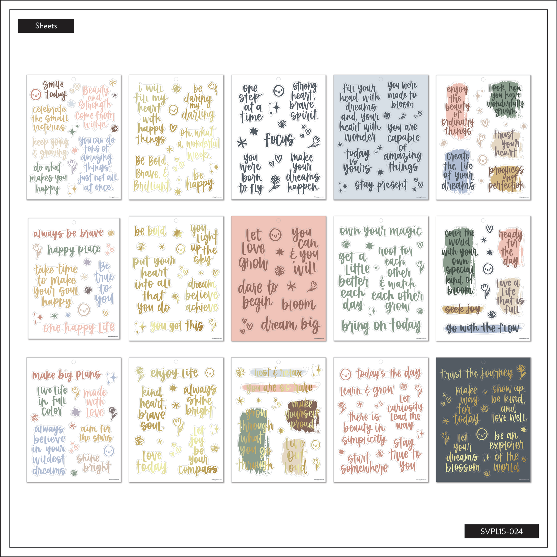 Happy Planner Stickers 9 18 x 4 1316 Everyday Reminders Pack Of 5 Sticker  Sheets - Office Depot