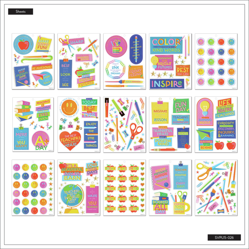 Abstract Silkscreen Teacher - Large Value Pack Stickers