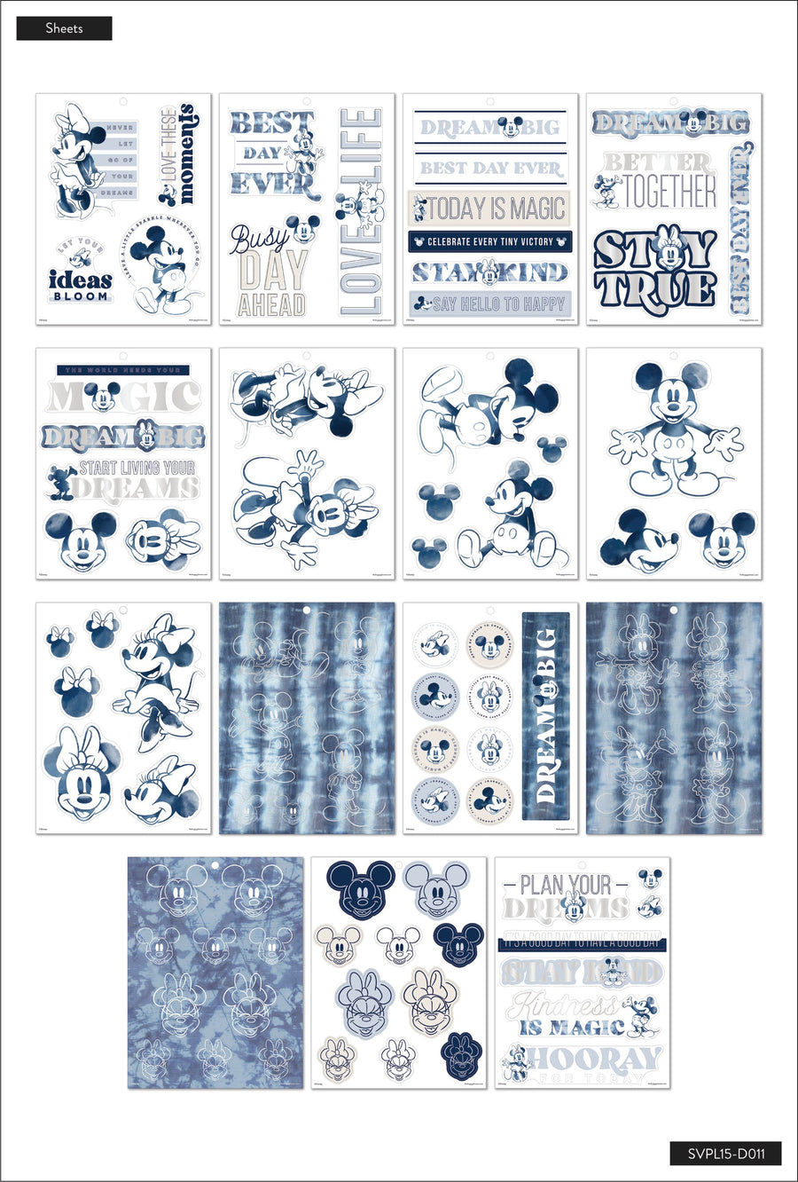 Disney© Mickey Mouse & Minnie Mouse Indigo Large Value Pack Stickers –  Happy Planner