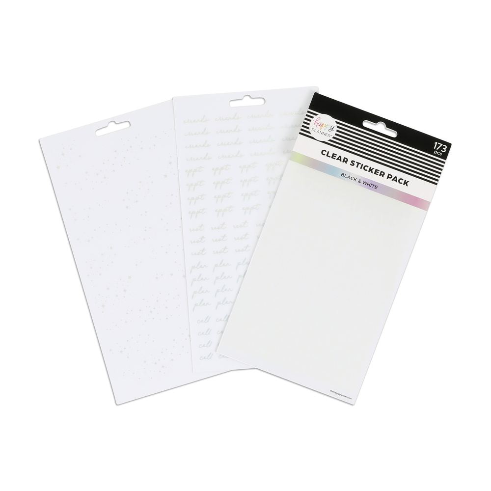 Plan Your Best Life - Black Filler Paper + Clear Stickers Bundle