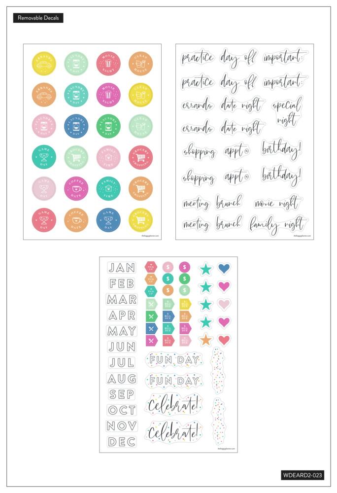 Dry Erase Decals - Monthly + Daily Schedule – The Happy Planner