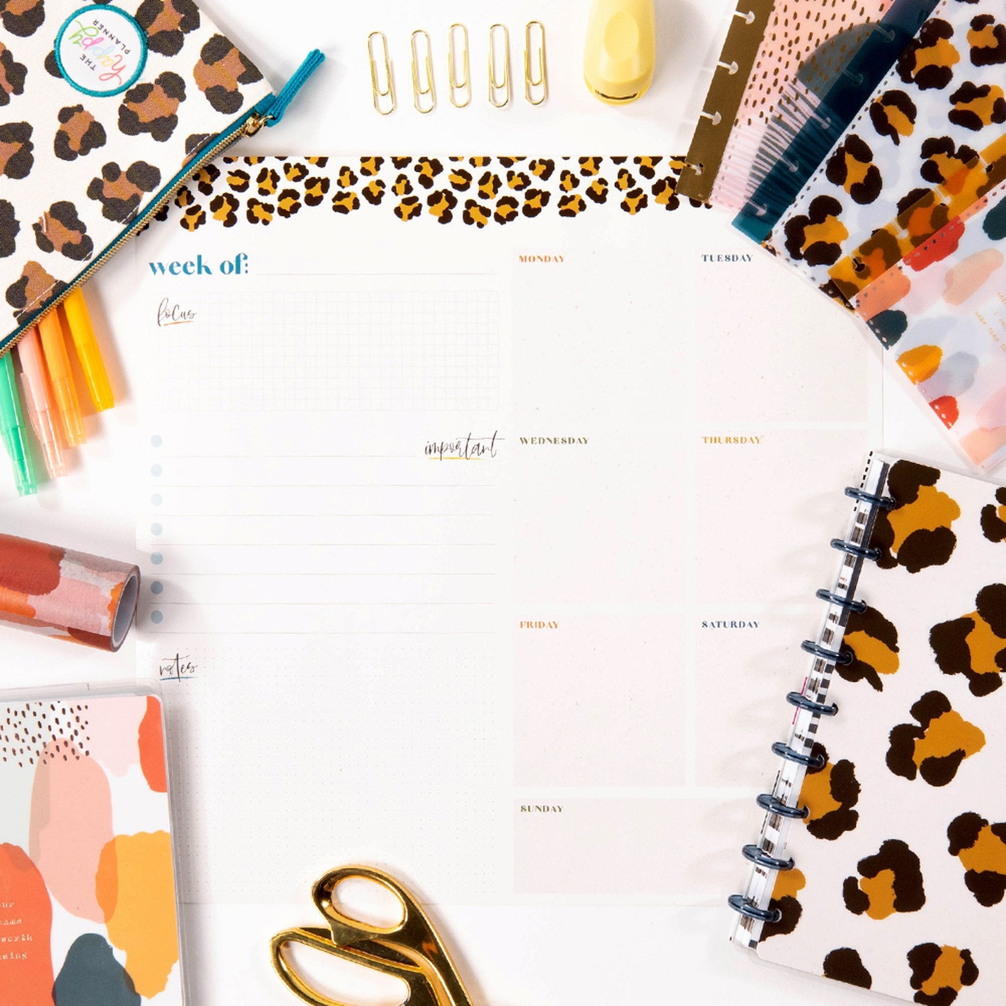 Rolled Weekly Dry Erase Calendar - Leopard – Happy Planner