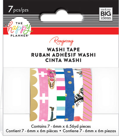 Happy Planner Mini Washi Tape 3mmx6.56yd Each 10/Pkg - 673808001243