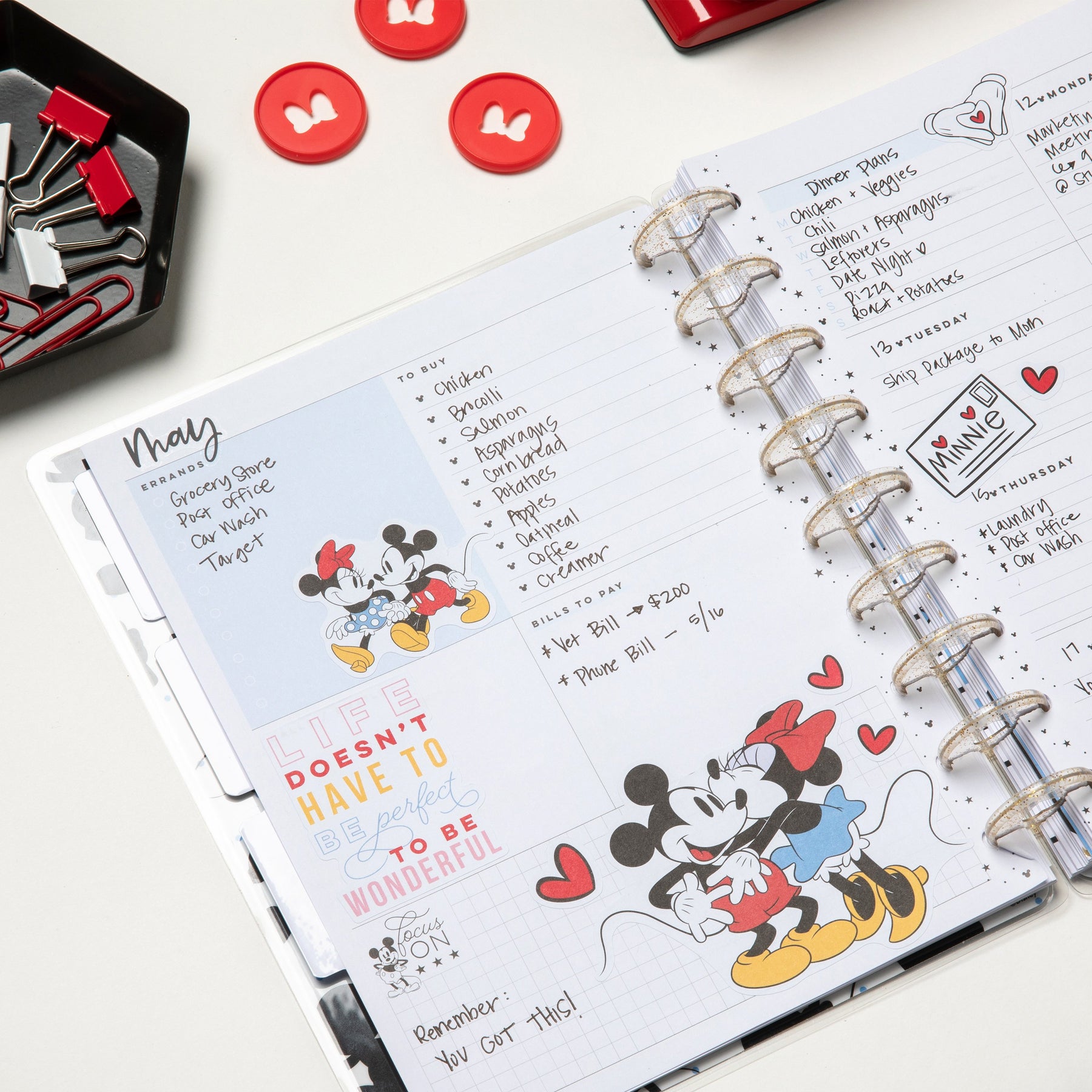 Disney Minnie Mouse Colorblock Large Icons Stickers | Happy Planner
