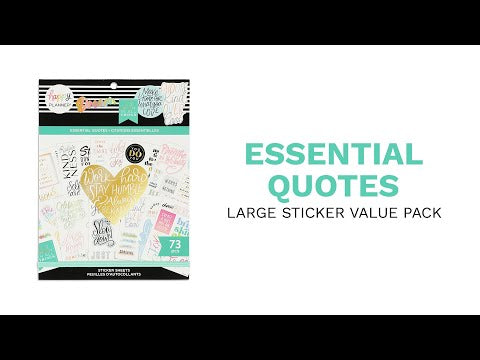 Large Value Pack Stickers - Essential Quotes β Happy Planner