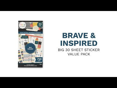 Value Pack Stickers Brave & Inspired Teacher - Big