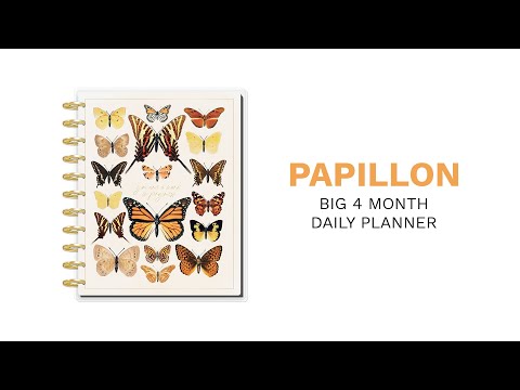 Undated Papillon Butterfly Big Daily Planner - 4-Months