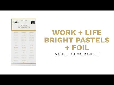 Work + Life Bright Pastel Foil Stickers - 8 Sheets