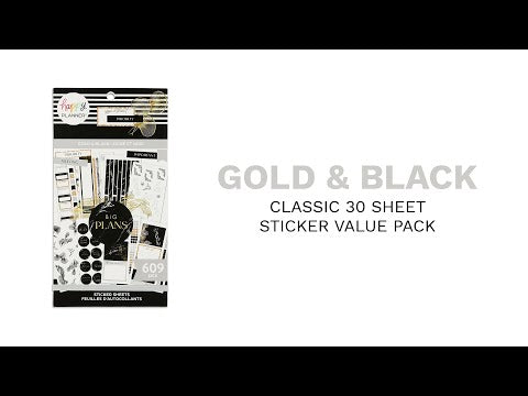 Value Pack Stickers - Gold & Black
