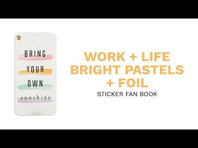 Work + Life Bright Pastels Fan Sticker Book - 16 Sheets