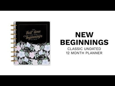 Undated New Beginnings Happy Planner - Classic Vertical Layout - 12 Months