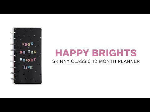 Happy Planner Skinny Classic 12-Month Planner-Happy Brights; July '23 -  June '24